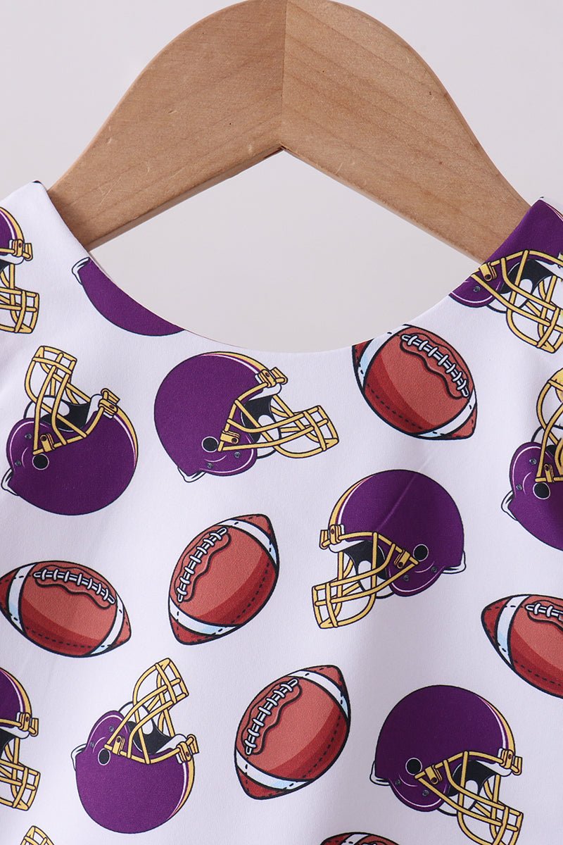 Purple active football print skort set - Abbies Place