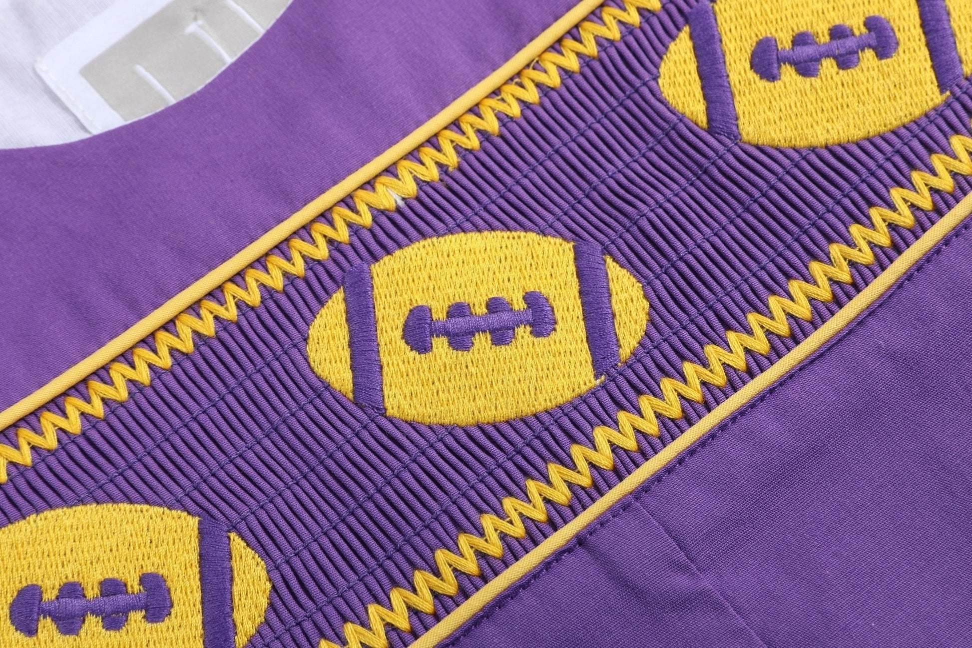 Purple and Gold Football Smocked Overalls - Abbies Place