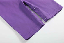 Load image into Gallery viewer, Purple and Gold Football Smocked Overalls
