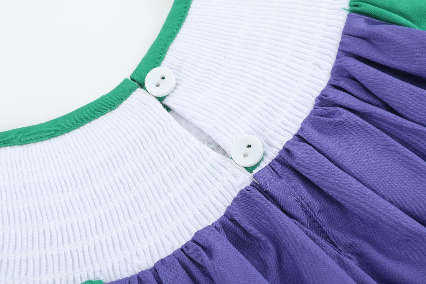 Purple and Green Mardi Gras Smocked Romper
