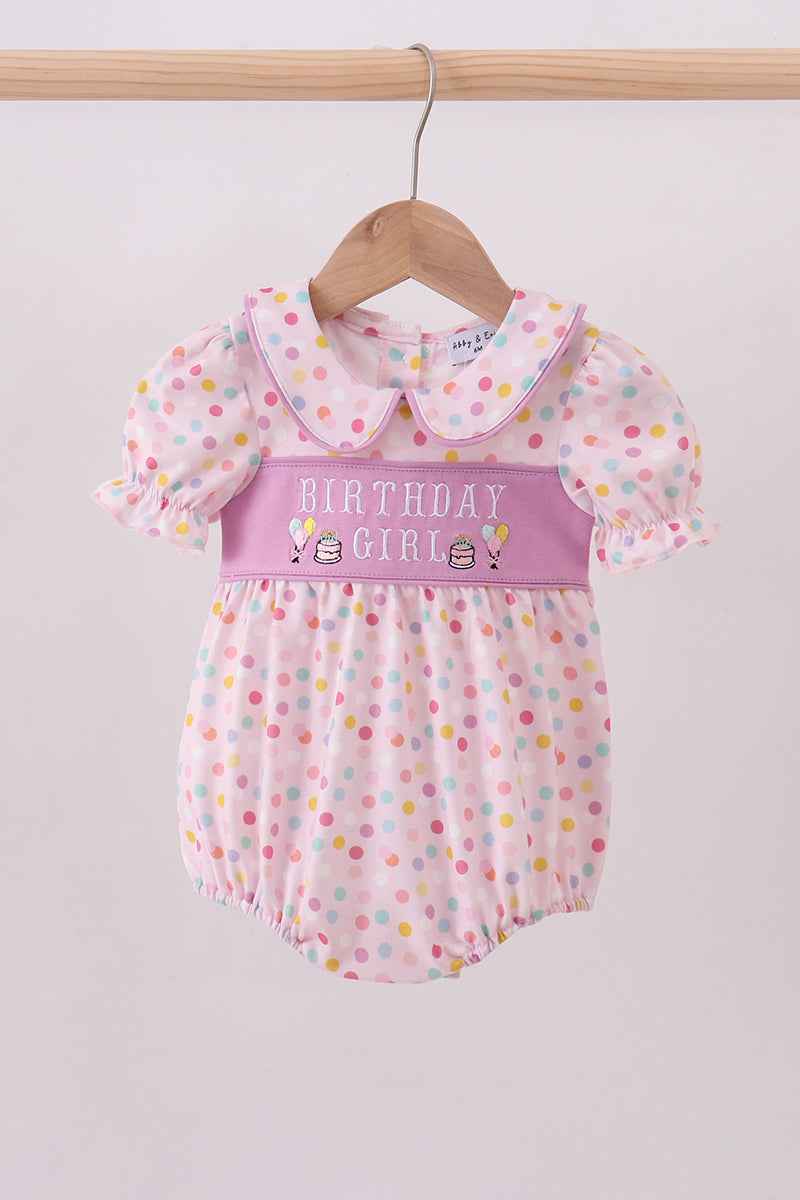 Purple birthday embroidery bubble - Abbies Place
