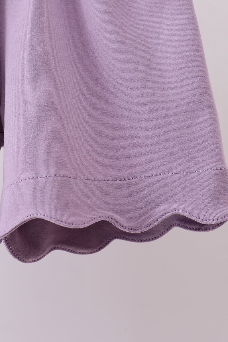 Purple bunny applique ruffle shorts set - Abbies Place