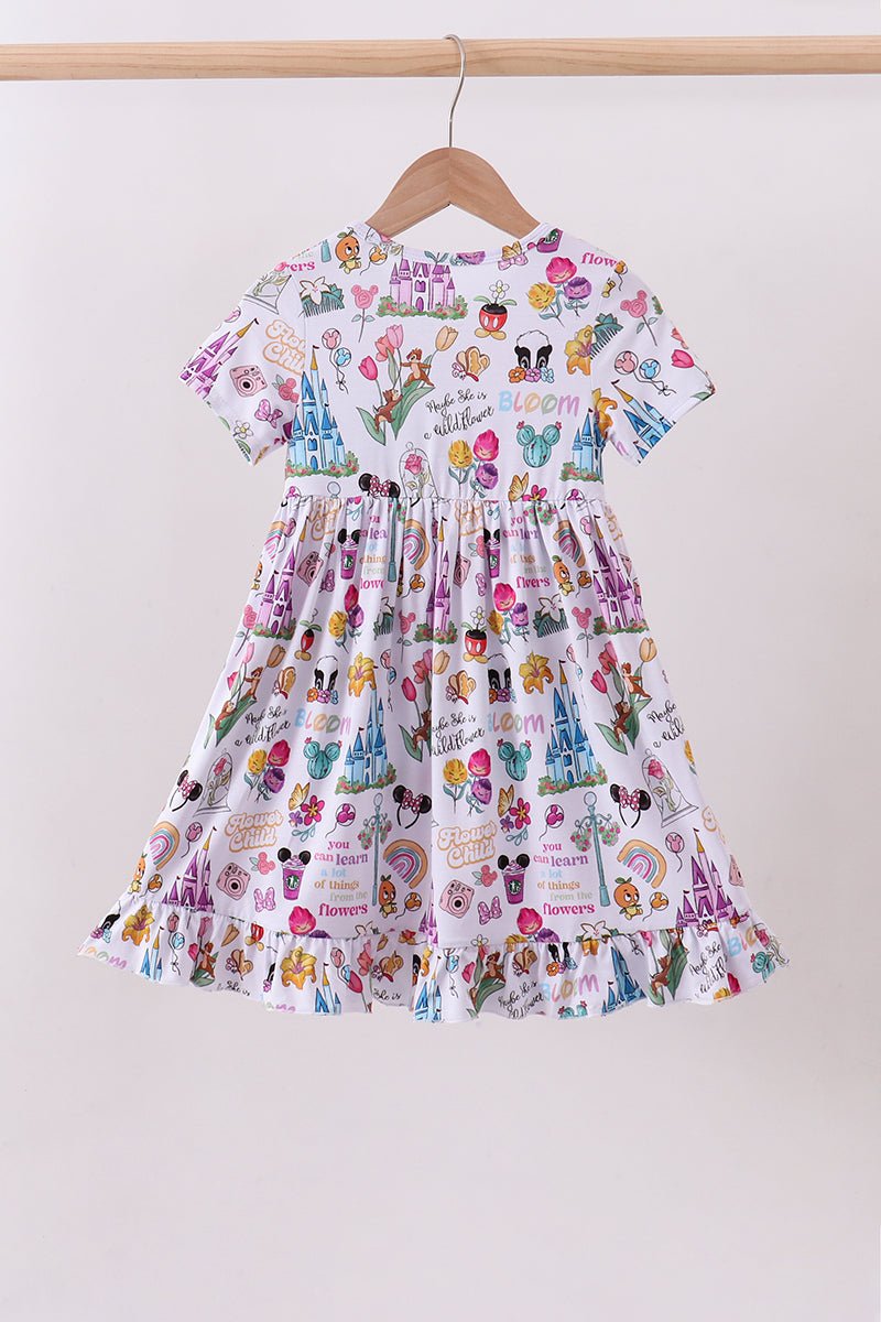Purple character castle bamboo dress - Abbies Place