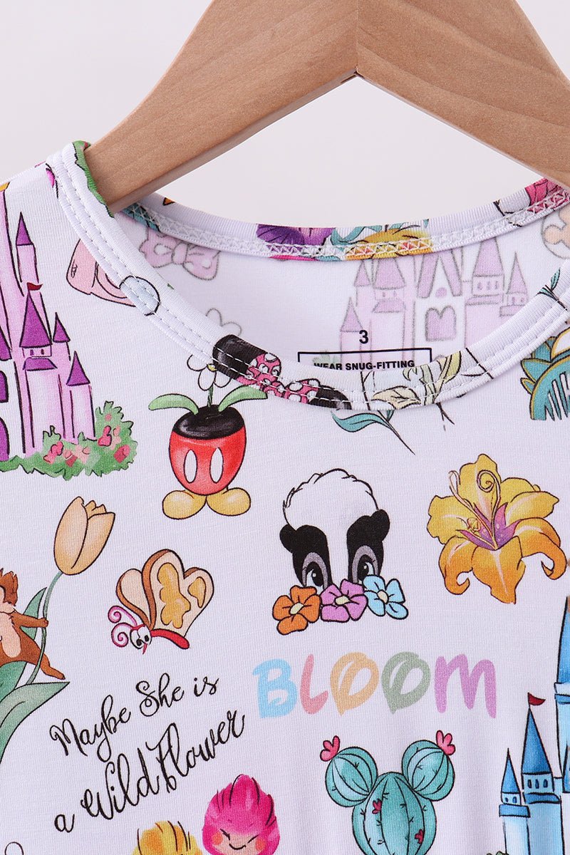 Purple character castle bamboo dress - Abbies Place