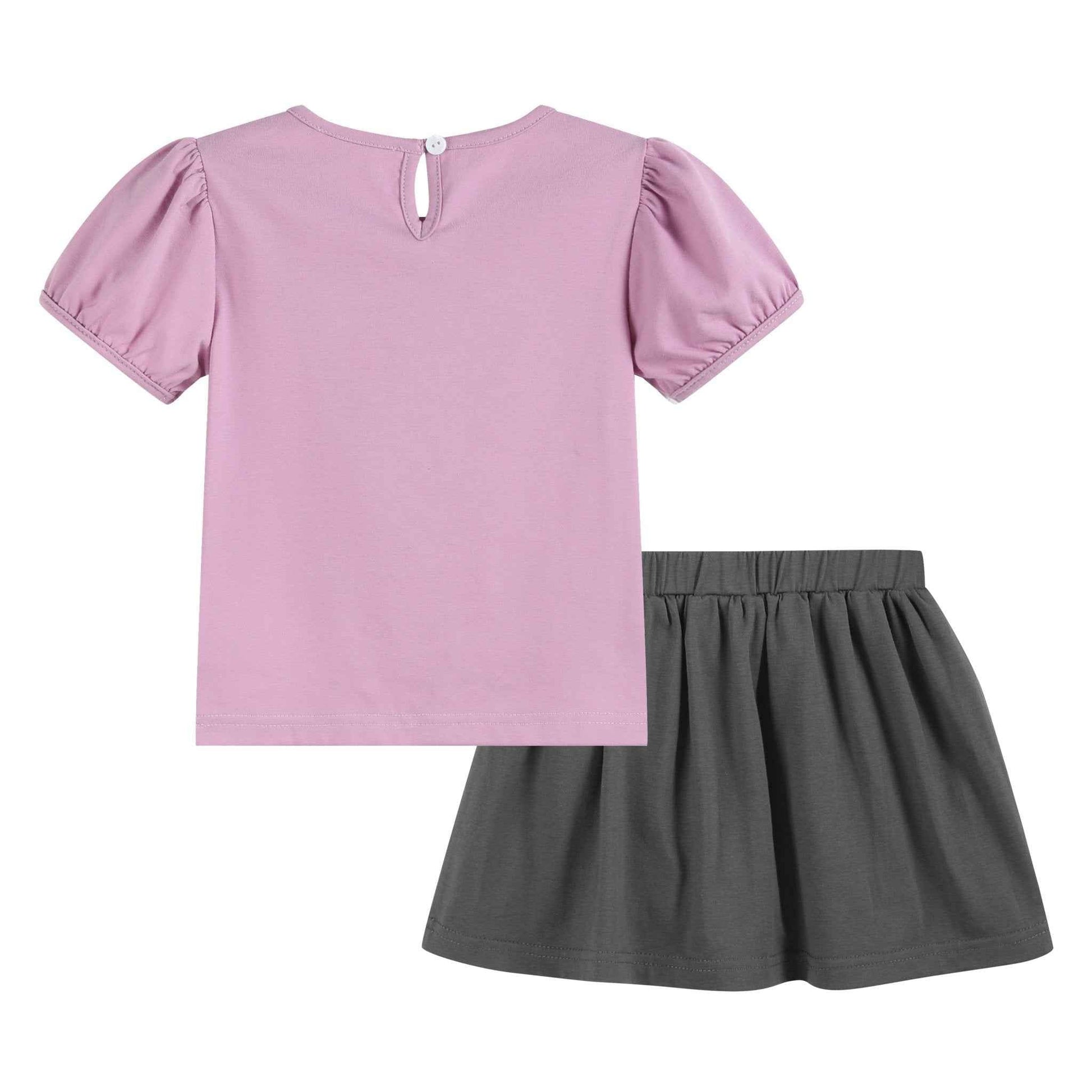 Purple Halloween Ruffle Top and Gray Skort Set - Abbies Place