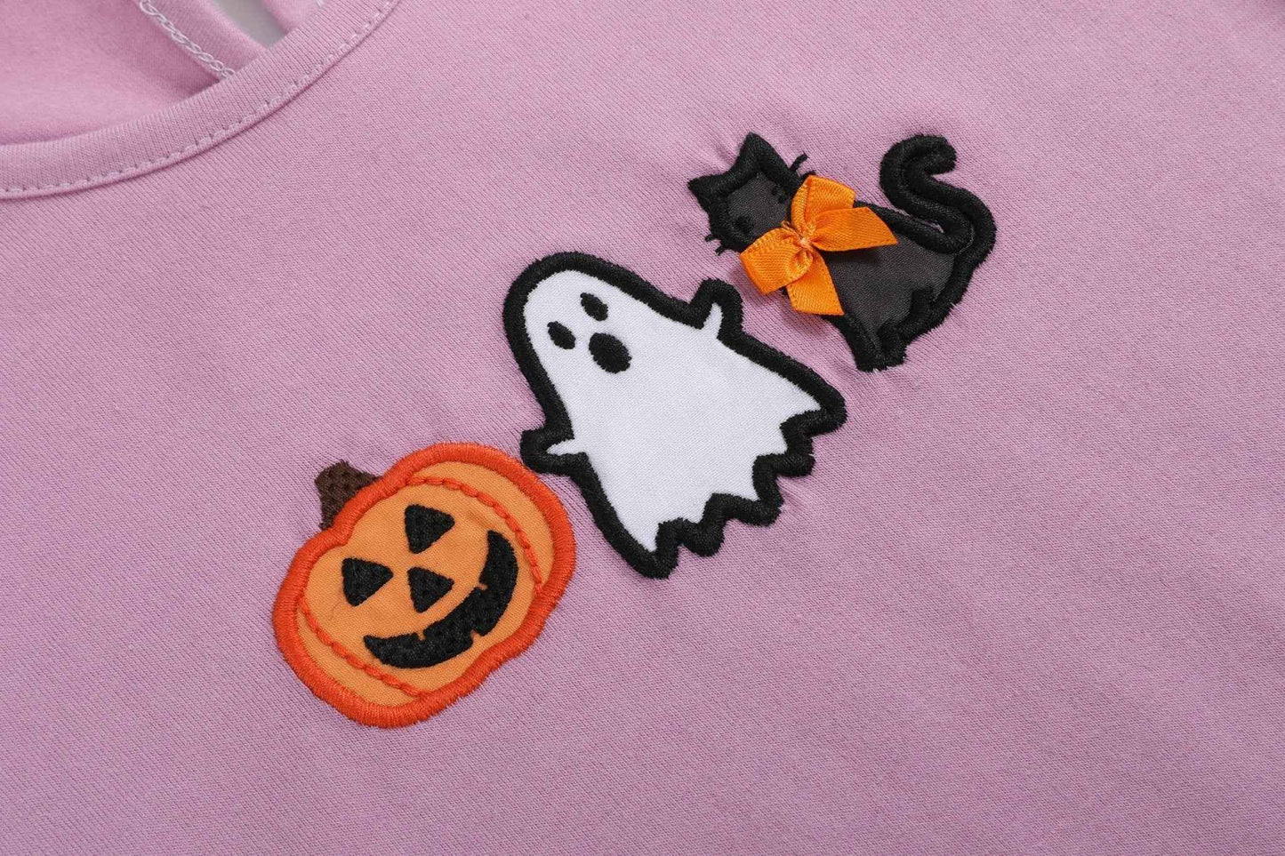 Purple Halloween Ruffle Top and Gray Skort Set - Abbies Place