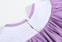 Load image into Gallery viewer, Purple Halloween Smocked Bishop Dress

