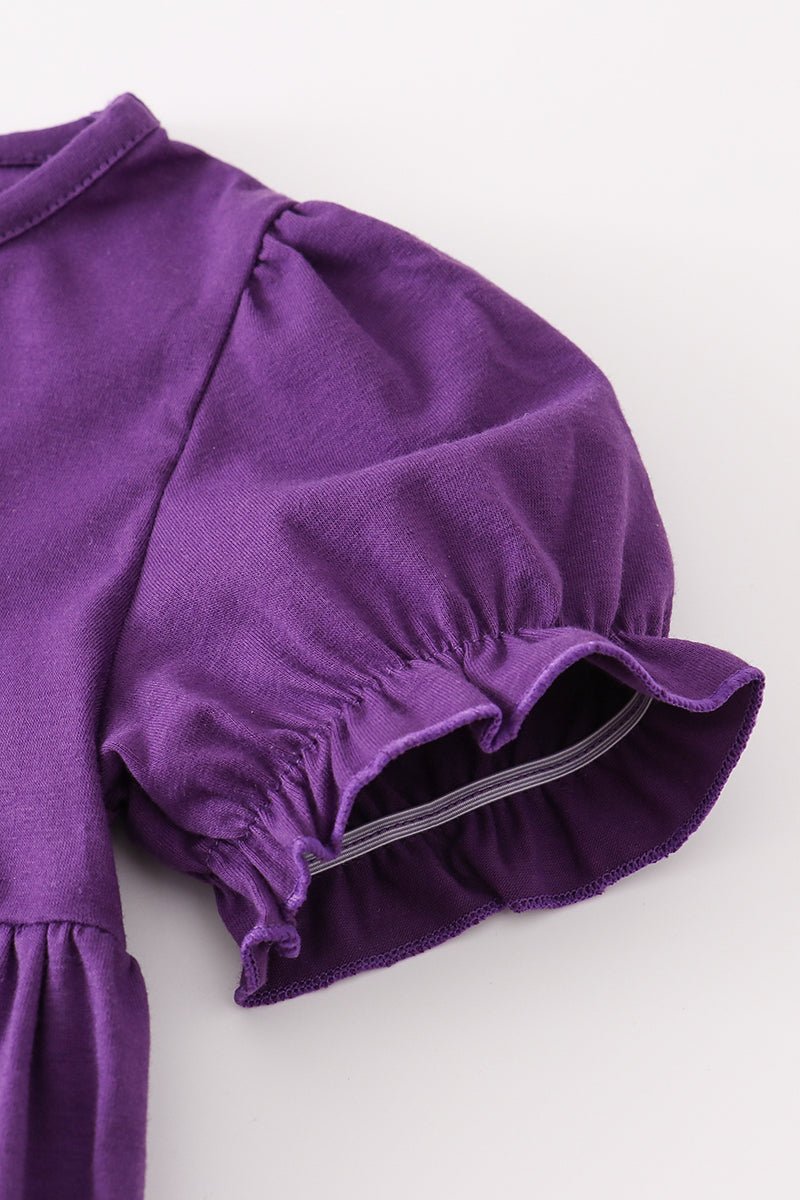 Purple halloween witch applique pants set - Abbies Place