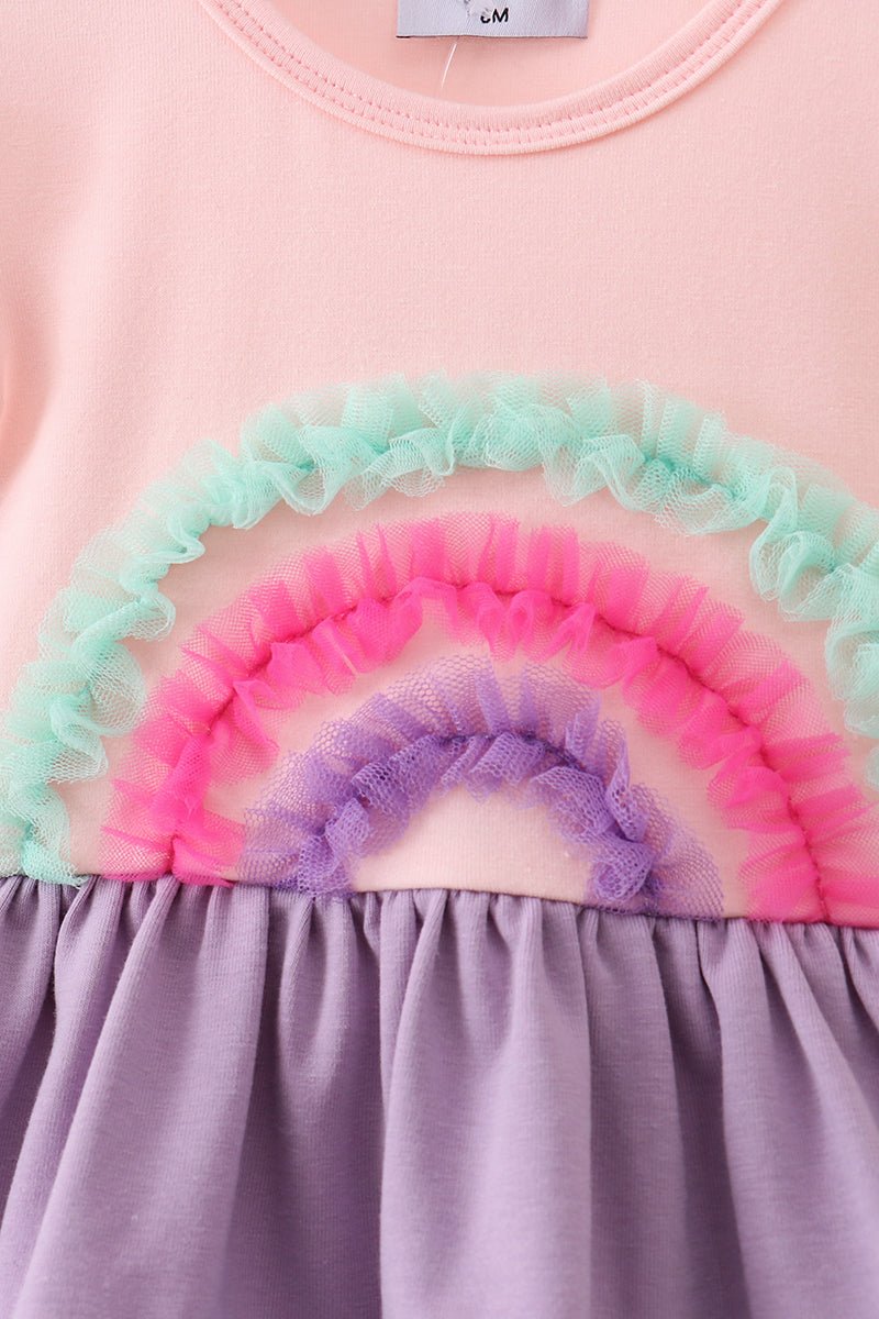 Purple lace rainbow ruffle bubble - Abbies Place