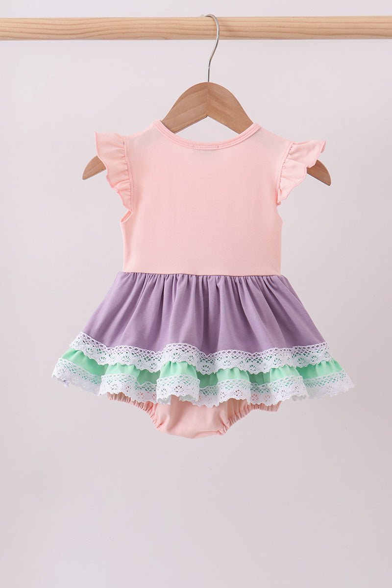 Purple lace rainbow ruffle bubble - Abbies Place