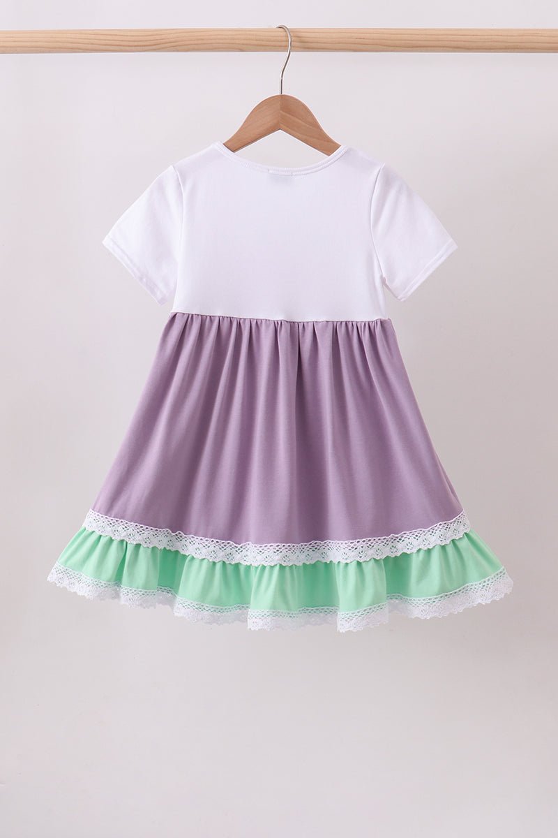Purple lace rainbow ruffle dress - Abbies Place