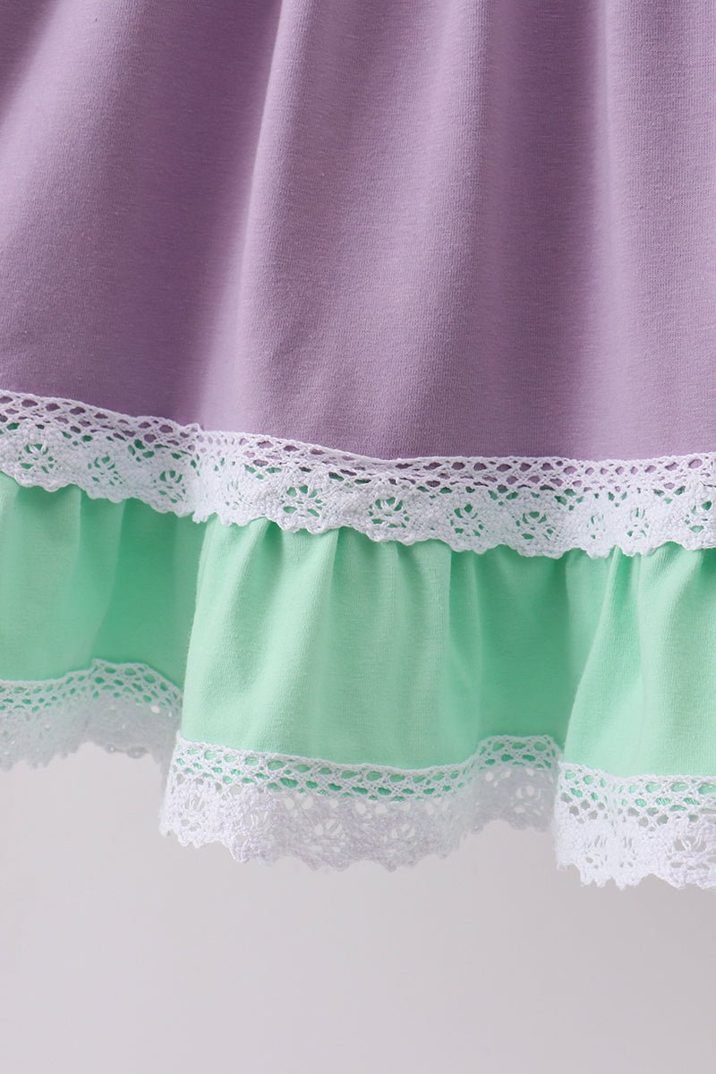 Purple lace rainbow ruffle dress - Abbies Place