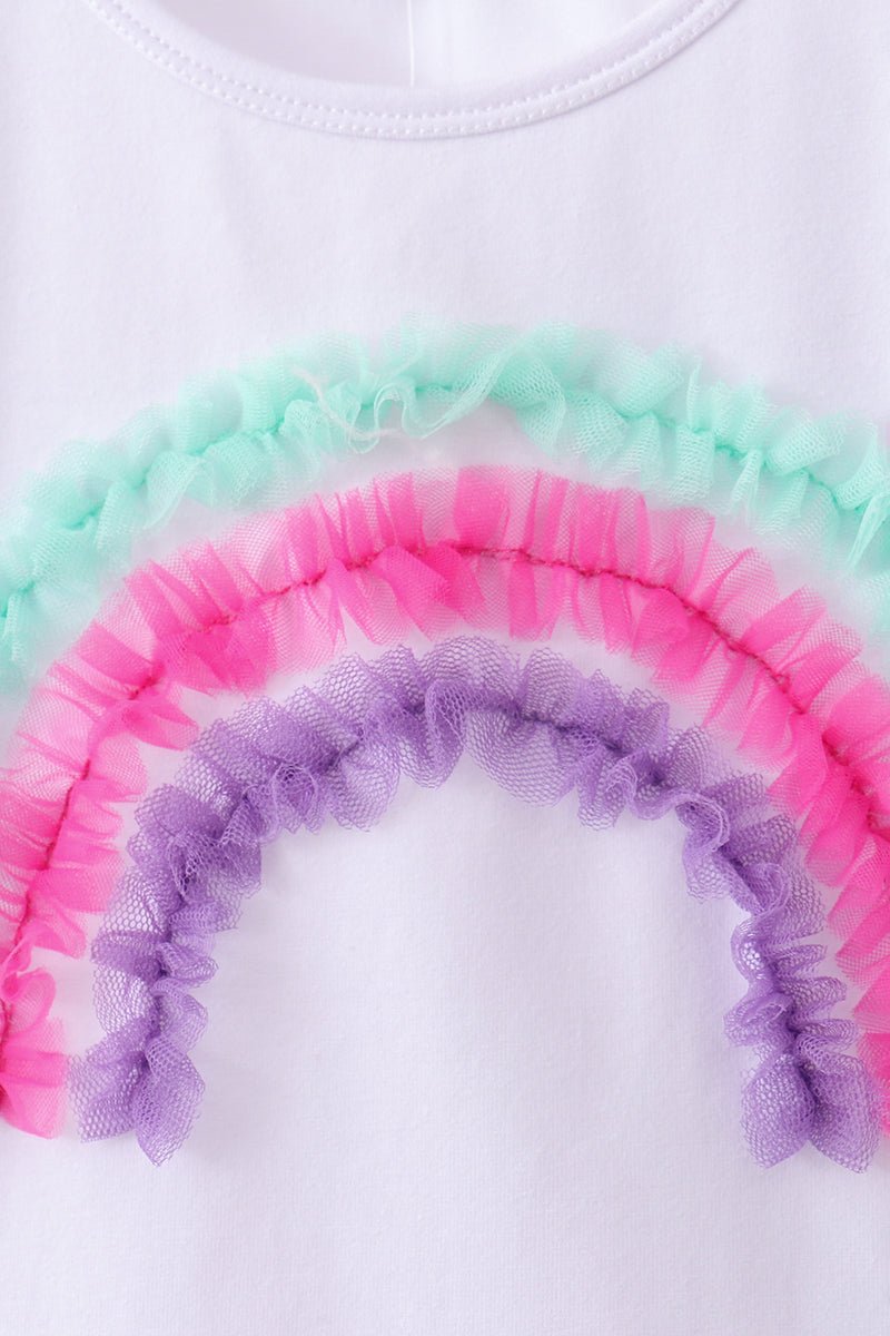 Purple lace rainbow ruffle skorts set - Abbies Place