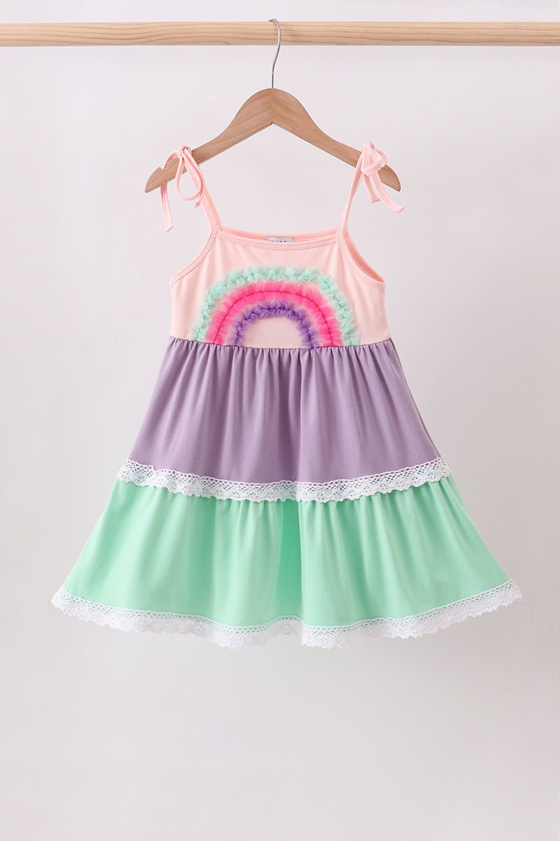 Purple lace rainbow tiered dress - Abbies Place