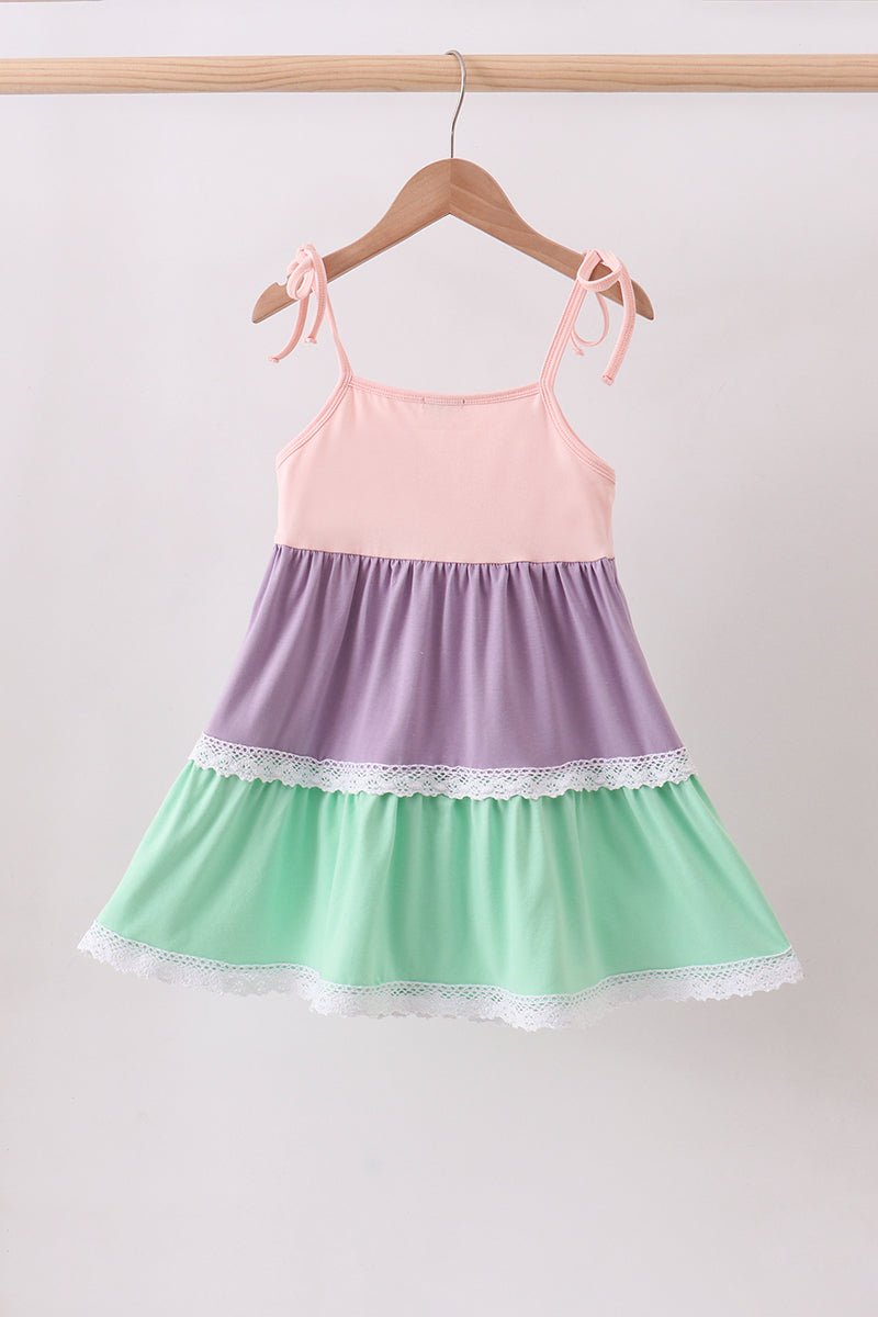 Purple lace rainbow tiered dress - Abbies Place
