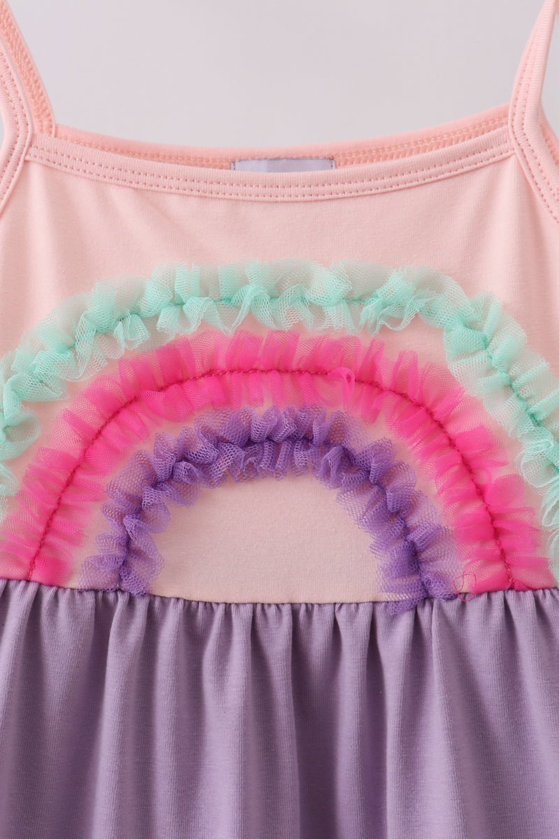 Purple lace rainbow tiered dress - Abbies Place