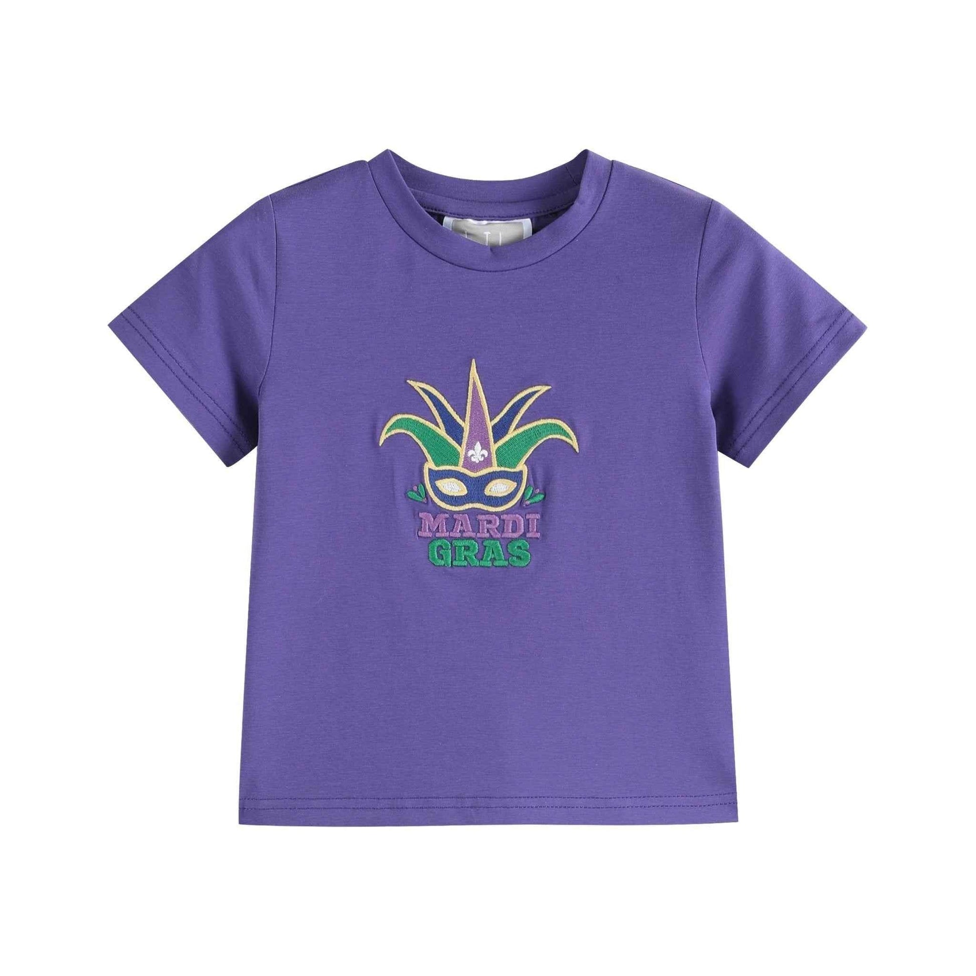 Purple Mardi Gras Applique Shirt and Shorts Set - Abbies Place