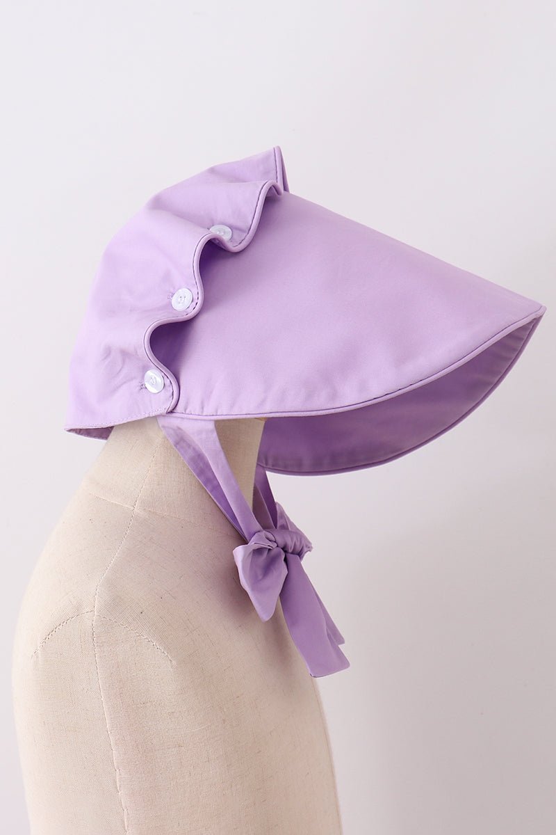 Purple ruffle bow bonnet - Abbies Place