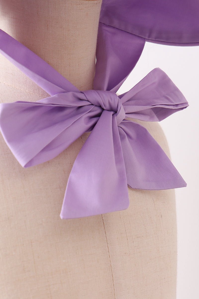 Purple ruffle bow bonnet - Abbies Place