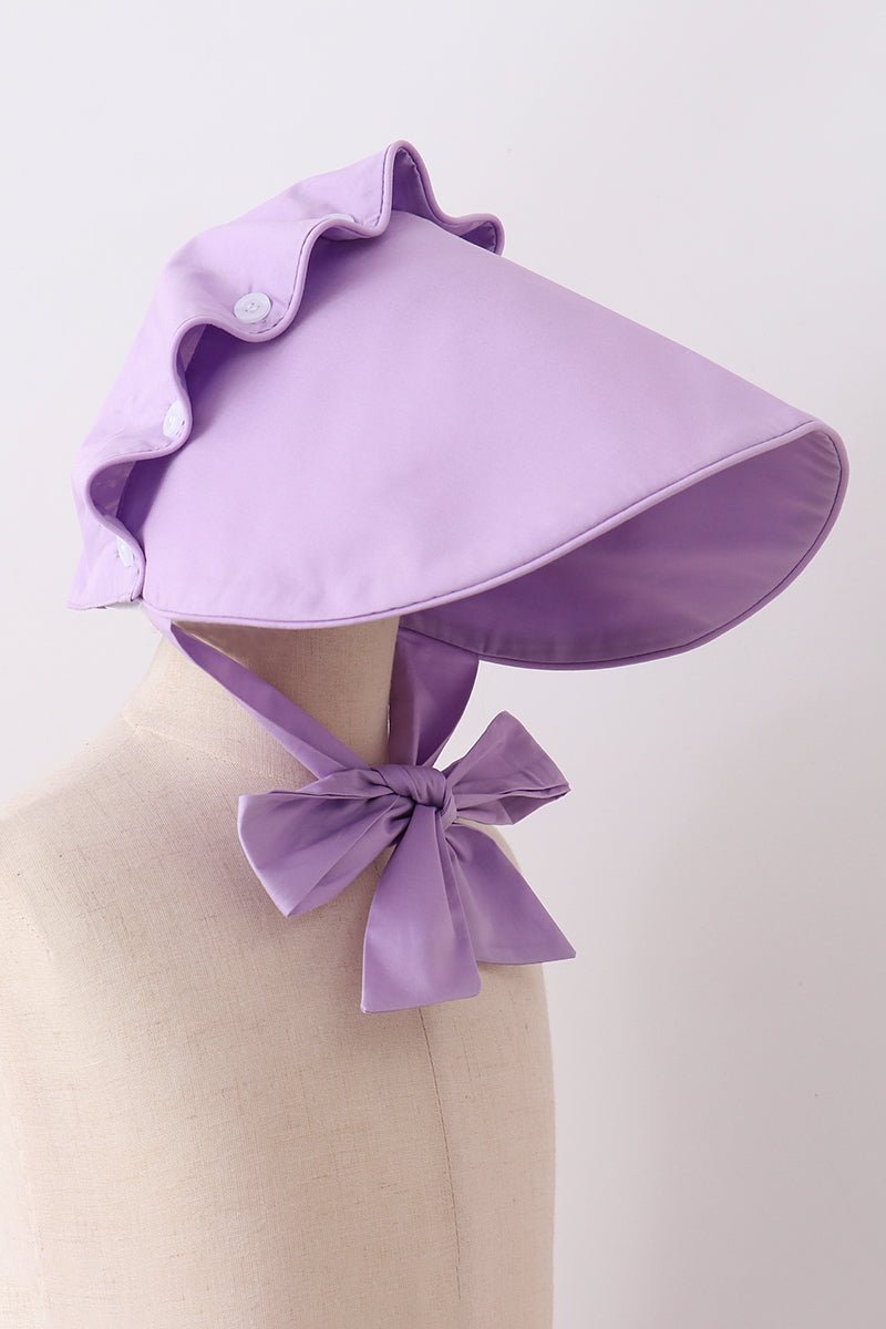 Purple ruffle bow bonnet - Abbies Place