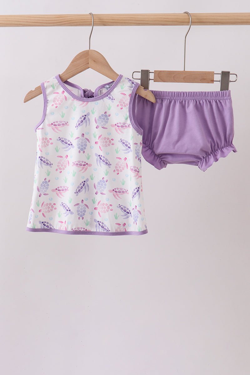 Purple Sea Turtle Bloomer Set - Abbies Place