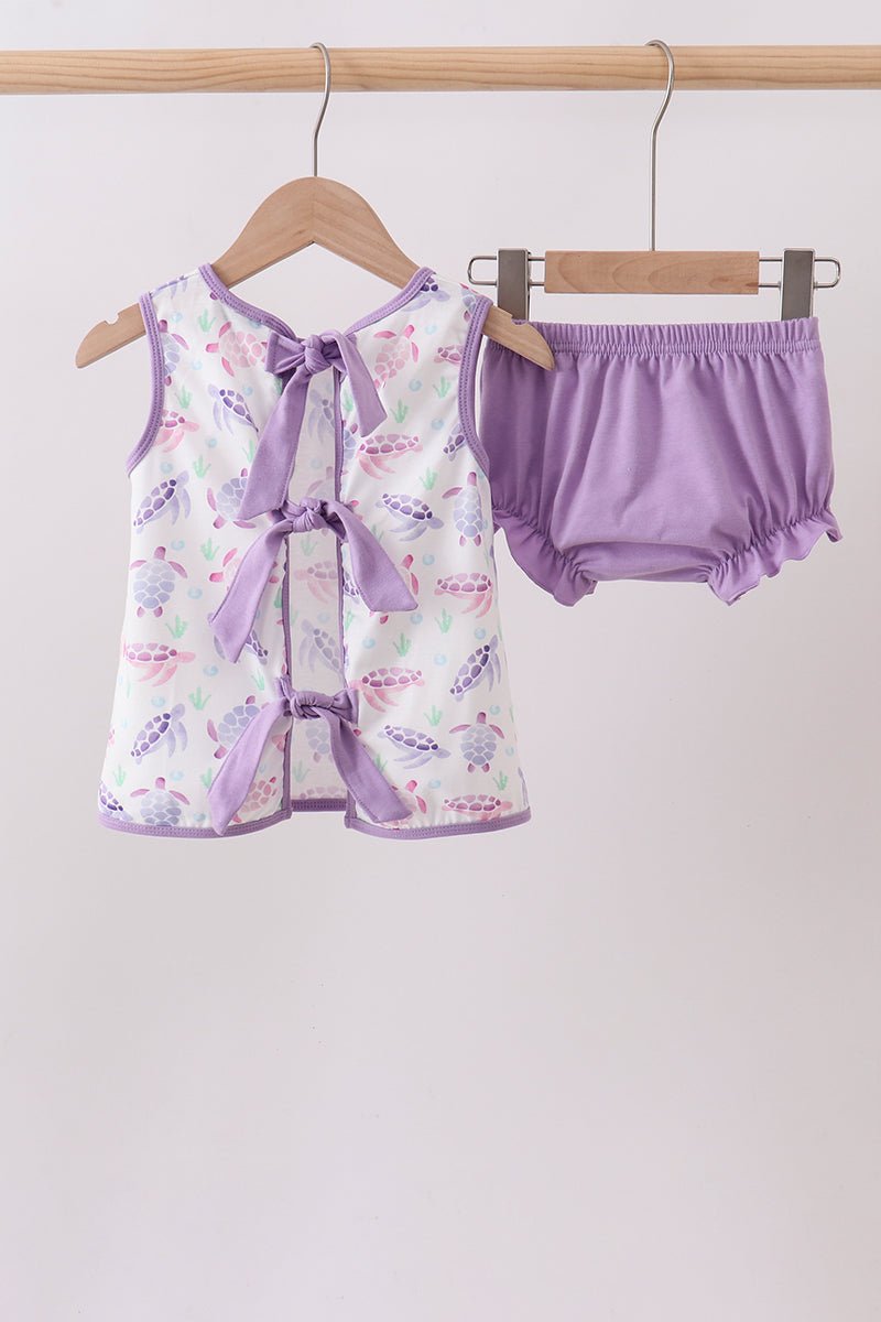Purple Sea Turtle Bloomer Set - Abbies Place