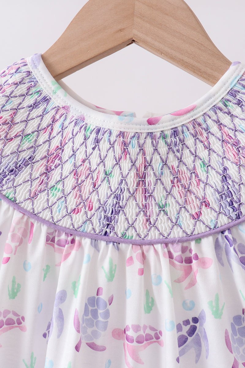 Purple Sea Turtle Smocked Set - Abbies Place