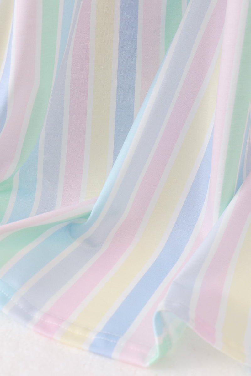 Rainbow stripe smocked dress - Abbies Place