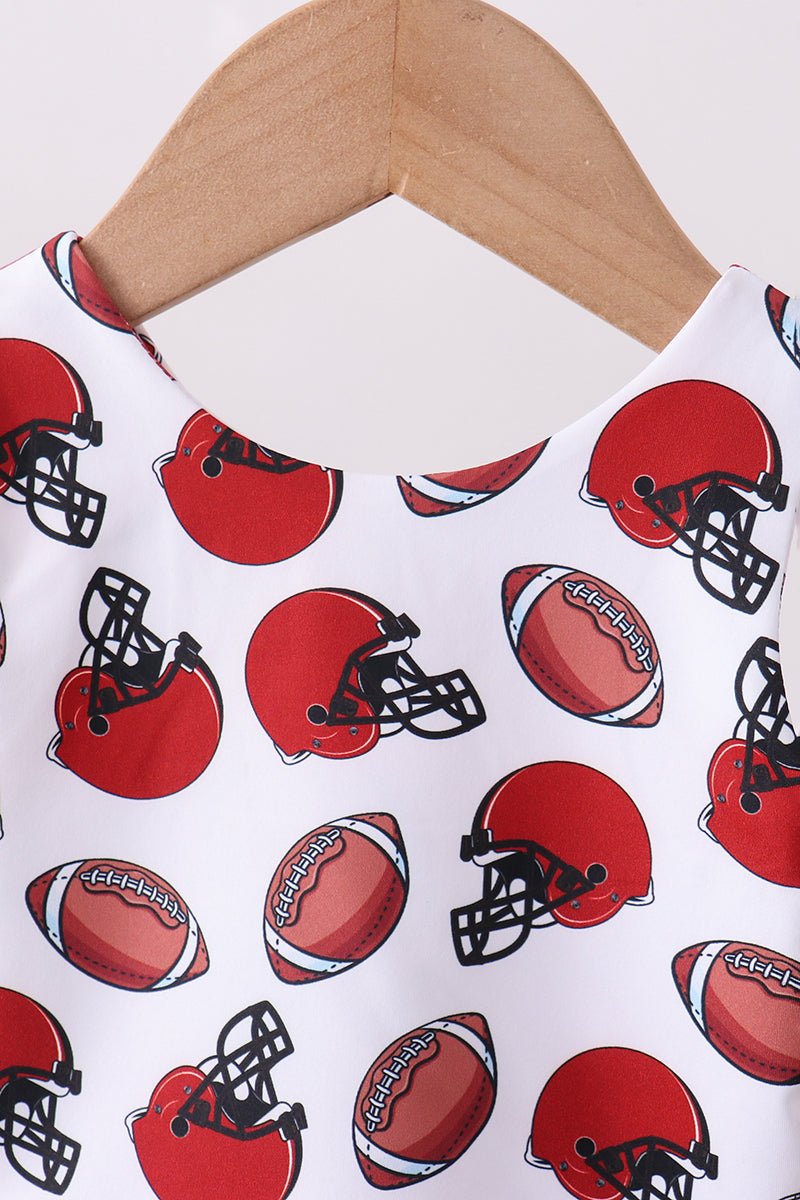 Red active football print skort set - Abbies Place
