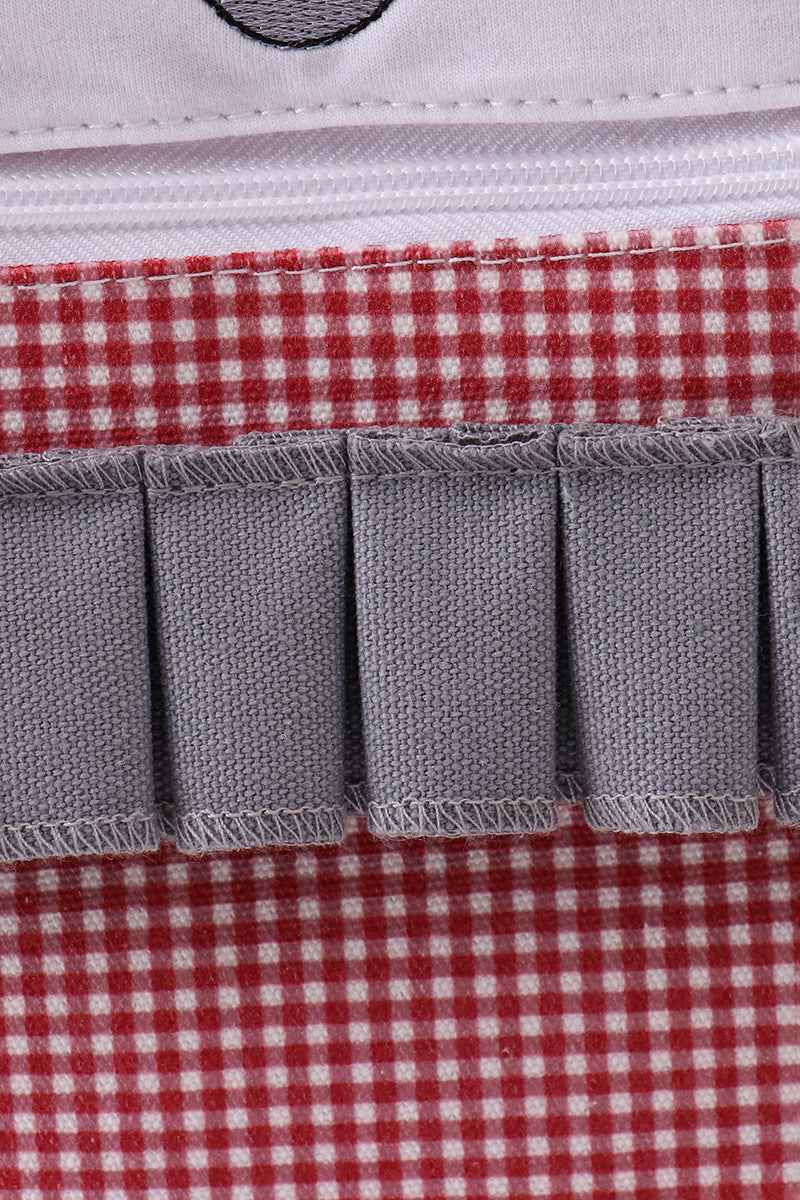 Red Alabama embroidery gingham ruffle backpack - Abbies Place