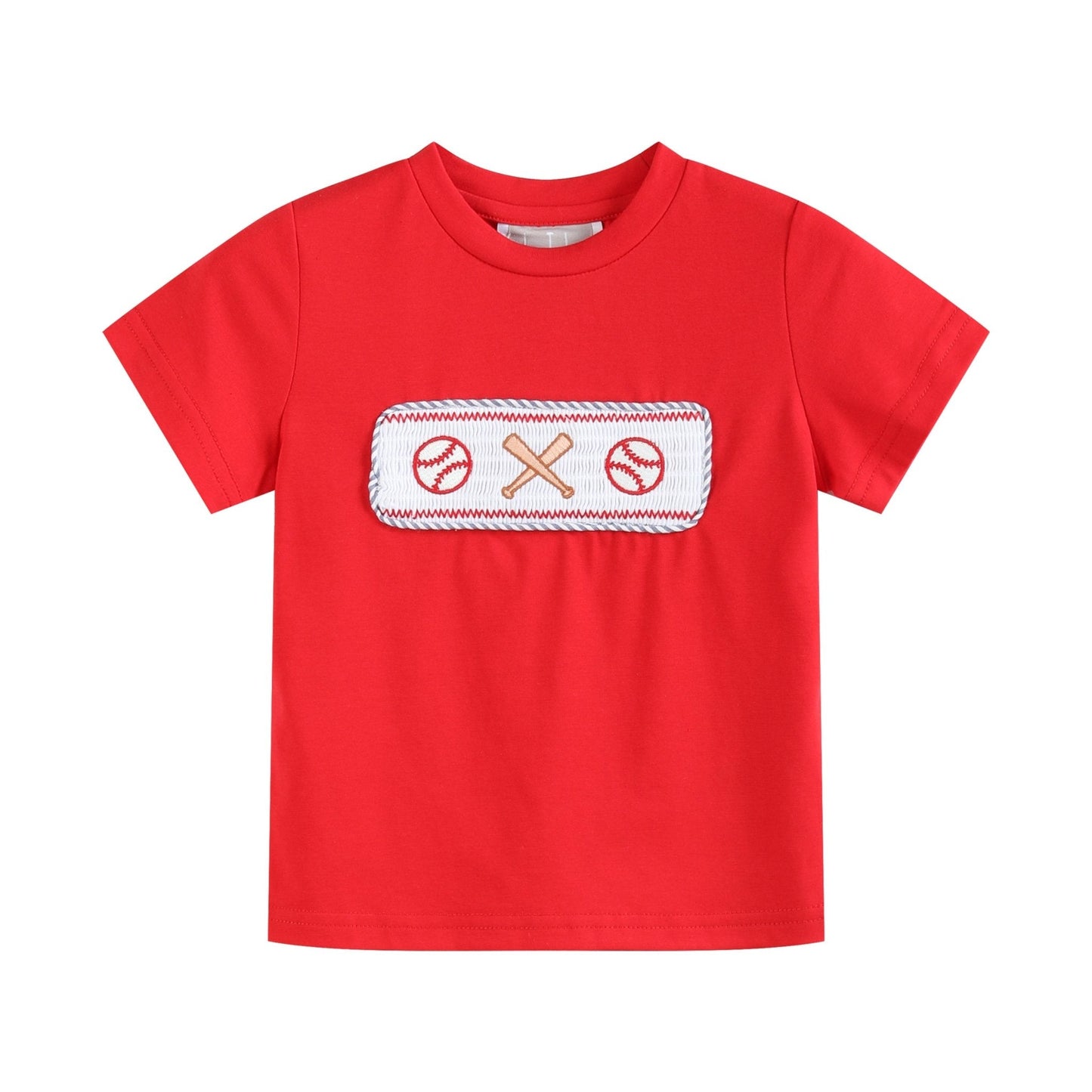 Red and Blue Baseball Smocked Shirt and Shorts Set - Abbies Place