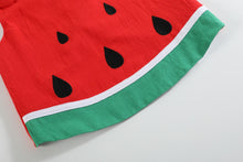Load image into Gallery viewer, Red and Green Watermelon Top and Blooomers
