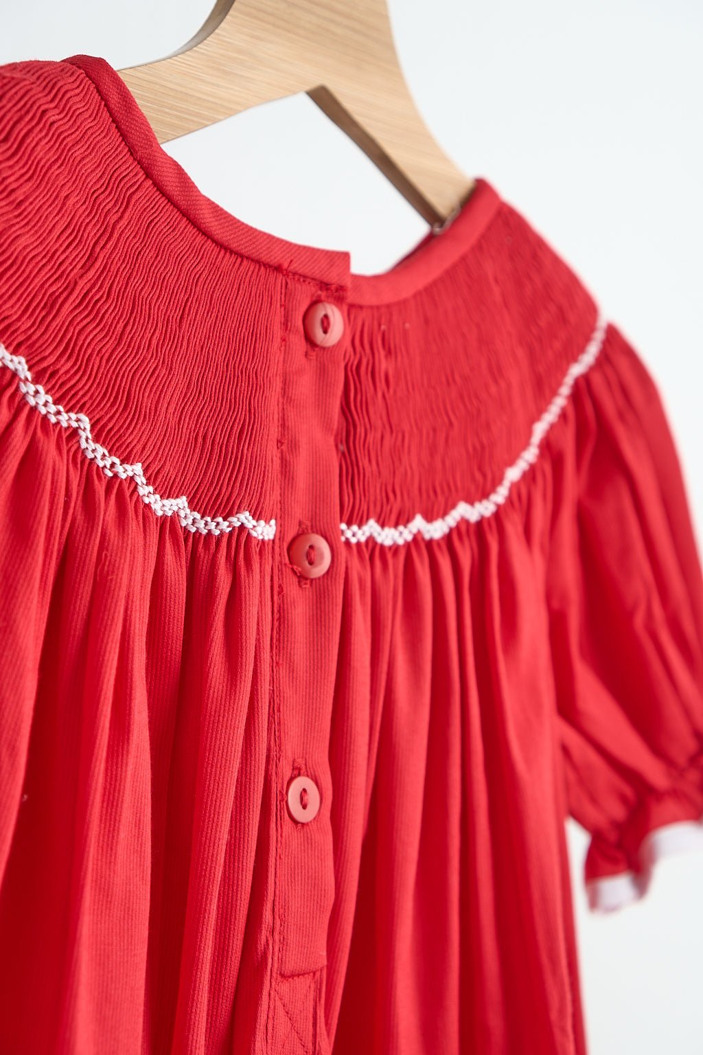 Red candy hand smocked dress - Abbies Place
