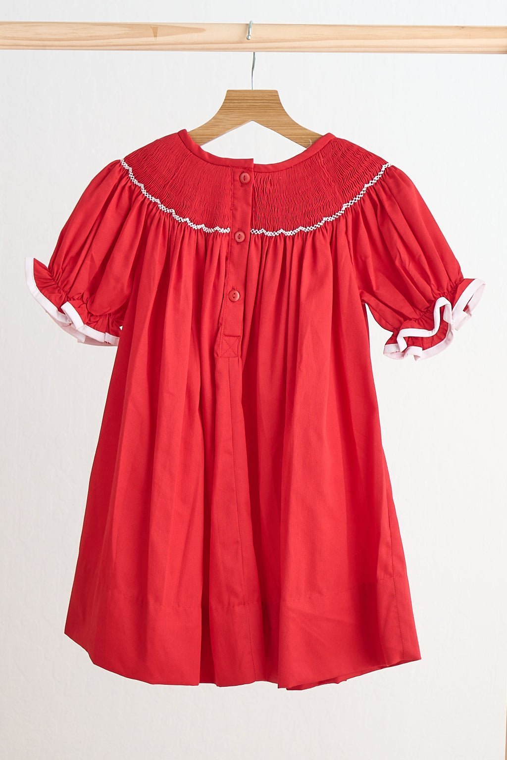 Red candy hand smocked dress - Abbies Place