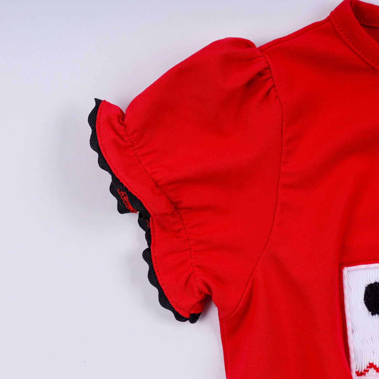 Red character hand smocked bubble - Abbies Place