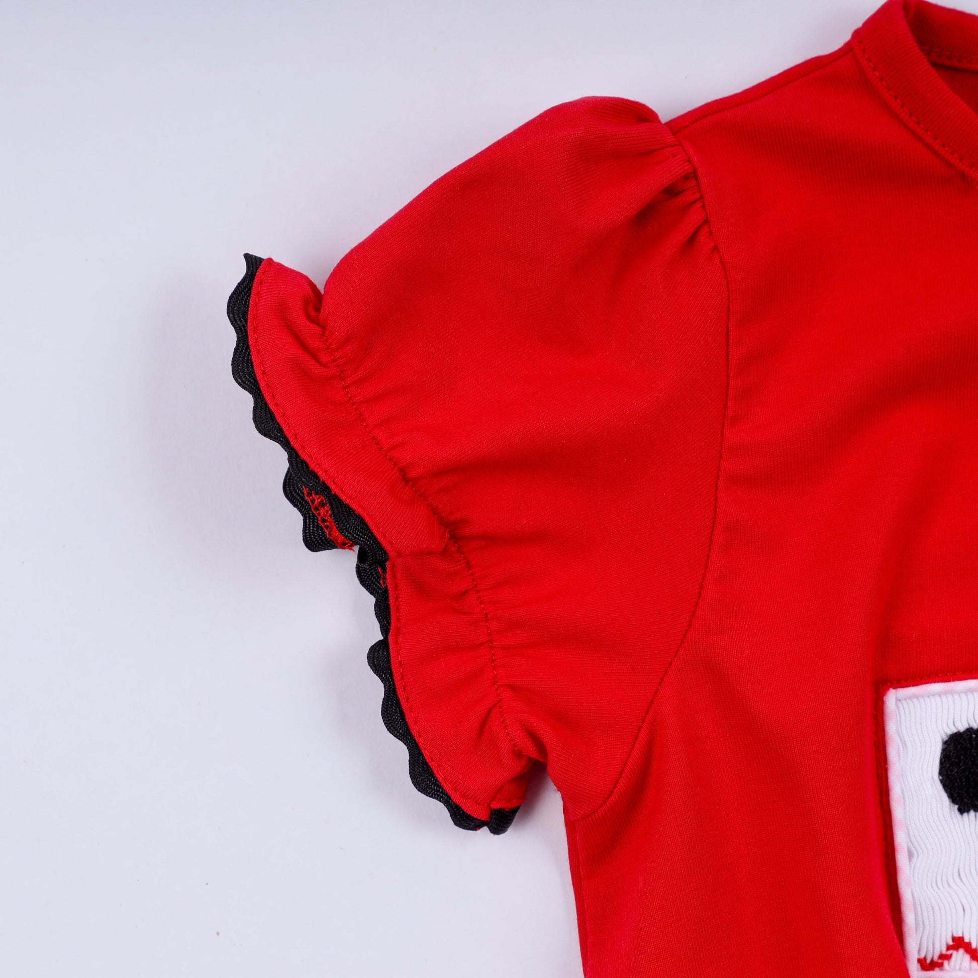 Red character hand smocked bubble - Abbies Place