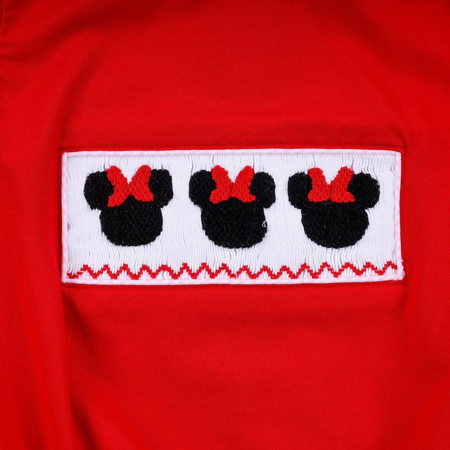 Red character hand smocked bubble - Abbies Place