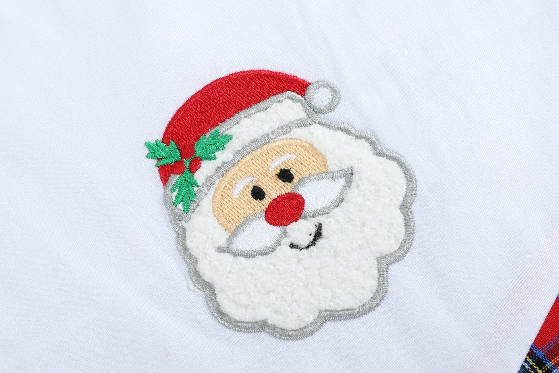 Red Christmas Plaid Santa Yoke Overalls - Abbies Place