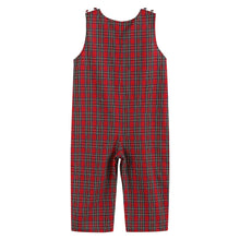 Load image into Gallery viewer, Red Christmas Plaid Santa Yoke Overalls
