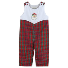 Load image into Gallery viewer, Red Christmas Plaid Santa Yoke Overalls
