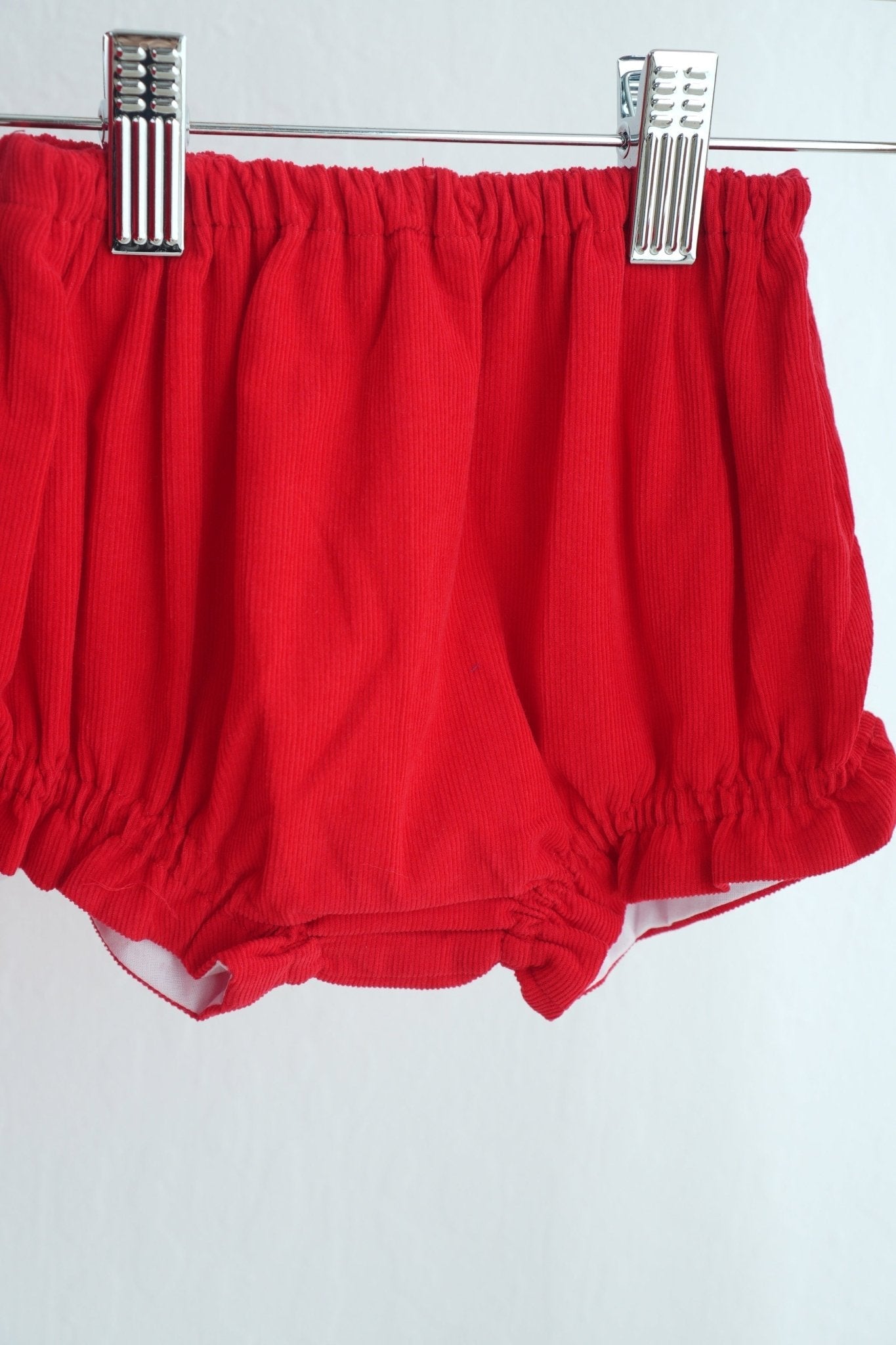 Red christmas tree hand smocked bloomer set - Abbies Place