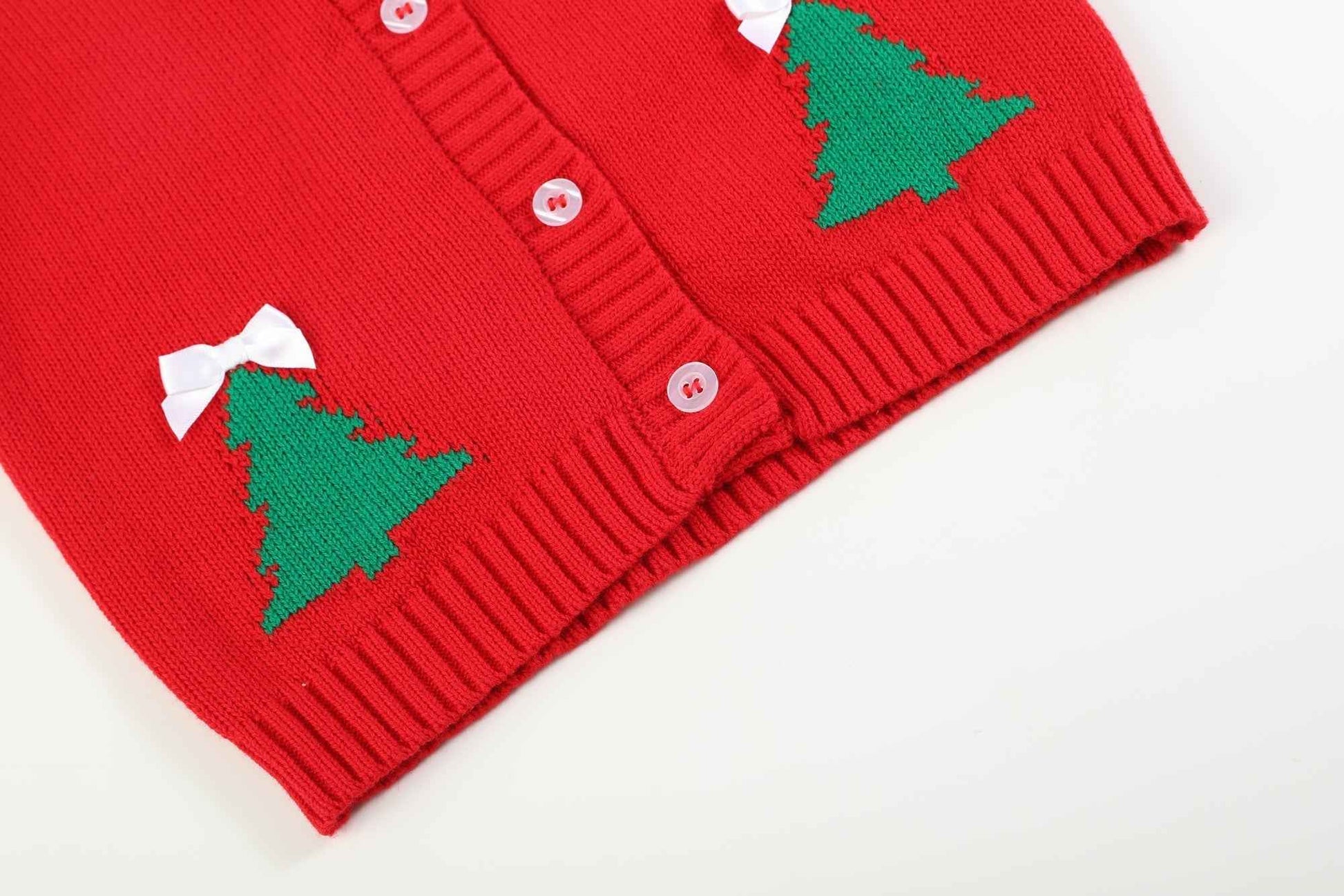Red Christmas Tree Knit Cardigan - Abbies Place