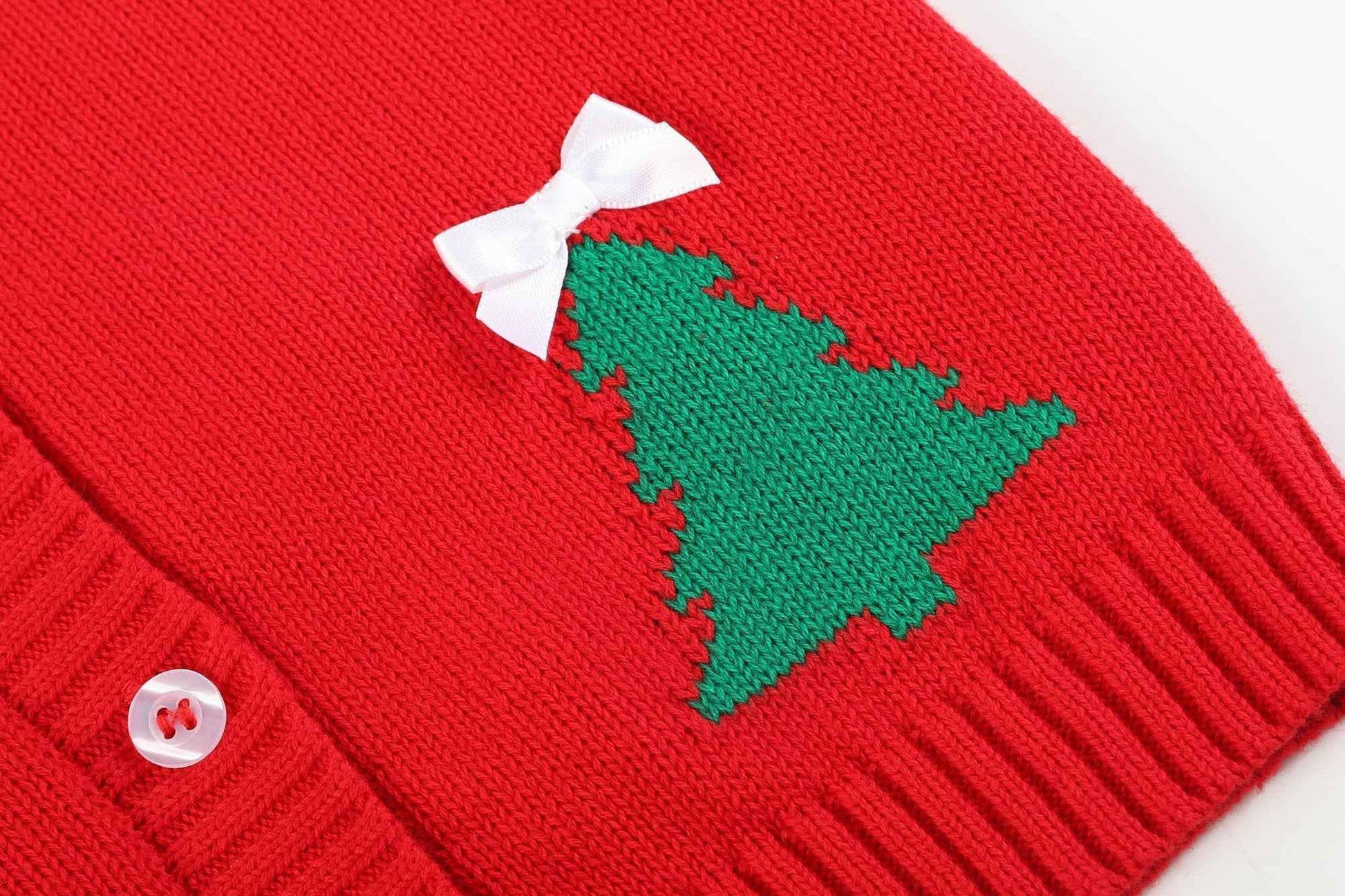 Red Christmas Tree Knit Cardigan - Abbies Place