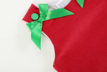 Load image into Gallery viewer, Red Corduroy Christmas Applique Bow Dress
