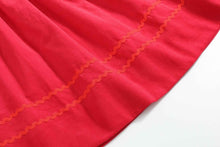Load image into Gallery viewer, Red Corduroy Mistletoe Smocked Bishop Dress
