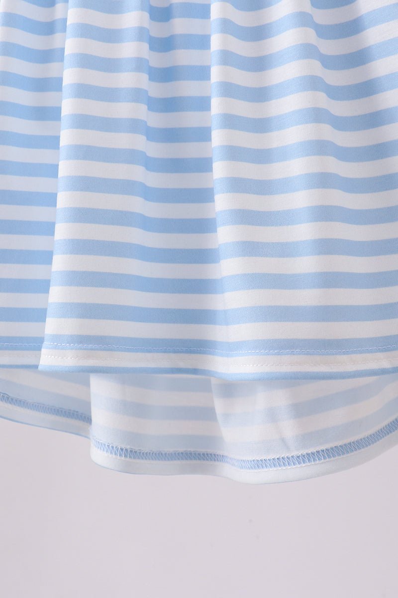 Red flag smocked stripe ruffle shorts set - Abbies Place
