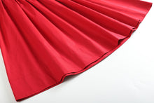 Load image into Gallery viewer, Red Poplin Santa Long Sleeve Smocked Bishop Dress
