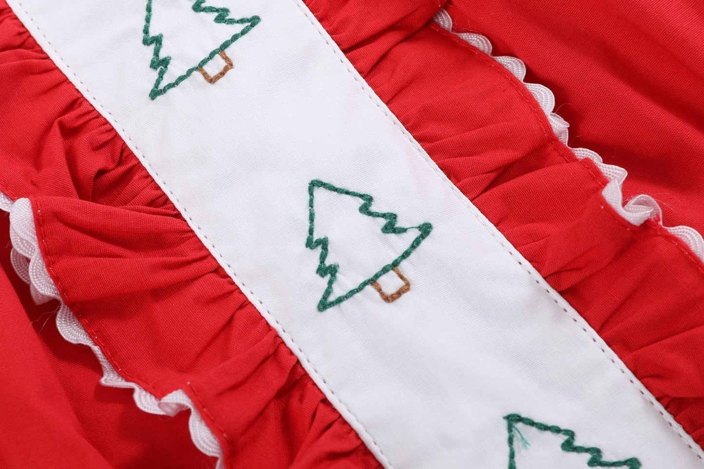 Red Ruffle Christmas Tree Dress - Abbies Place