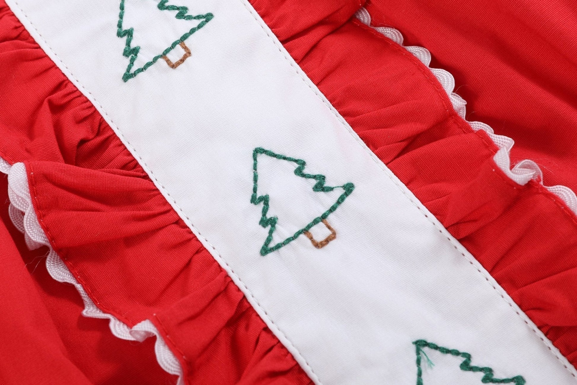 Red Ruffle Christmas Tree Dress - Abbies Place
