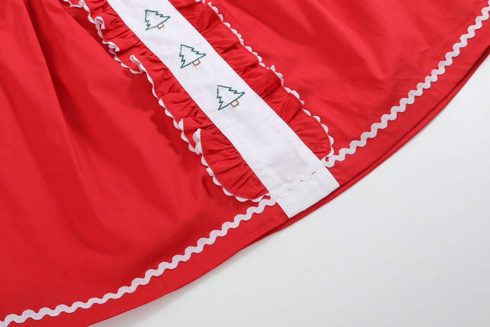 Red Ruffle Christmas Tree Dress - Abbies Place